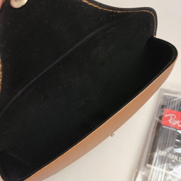 Ray Ban Brown Sunglass Glasses Case with new Cleaning Cloth - Picture 7 of 10